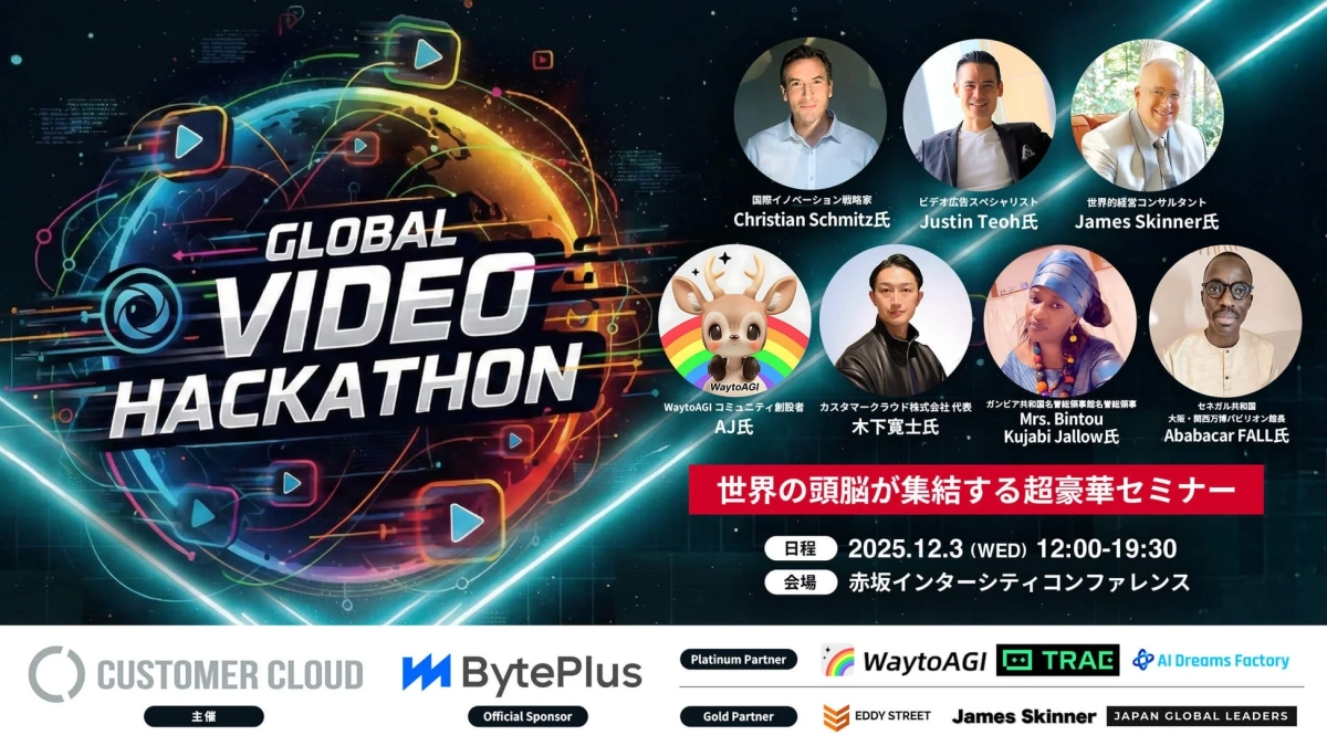 GLOBAL VIDEO HACKATHONの告知ポスター