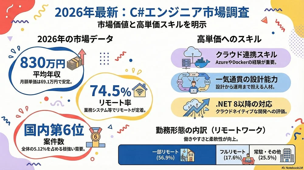 2026年最新: C#エンジニア市場調査 市場価値と高単価スキルを明示