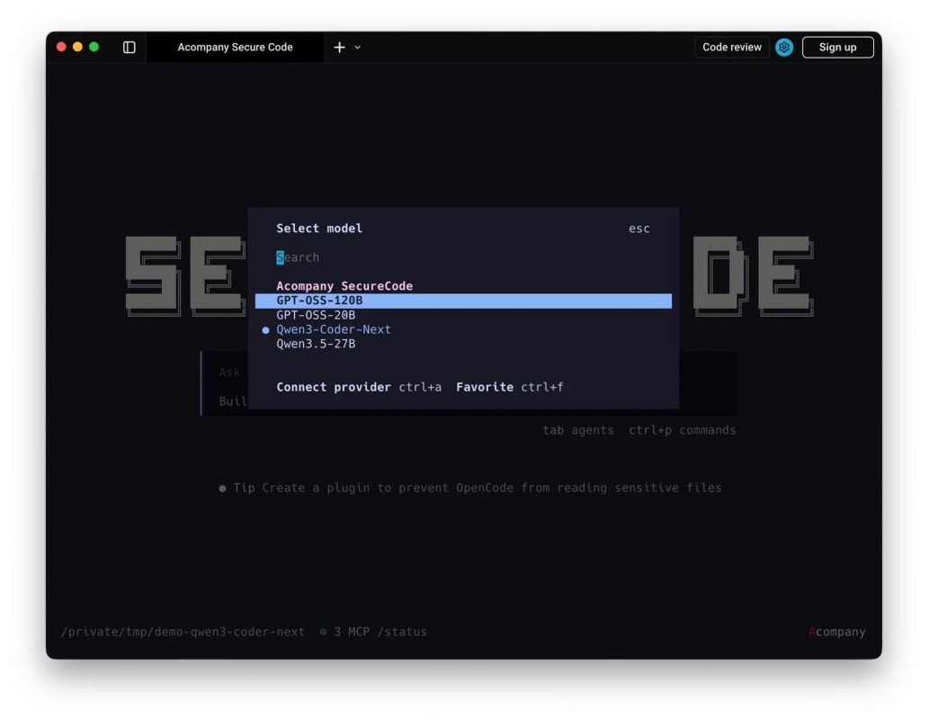 AIモデル選択画面