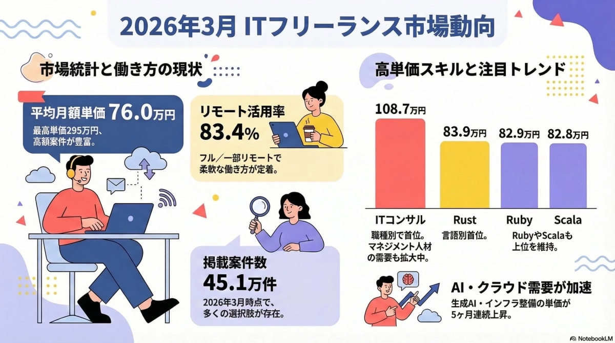 2026年3月 ITフリーランス市場動向 市場統計と働き方の現状