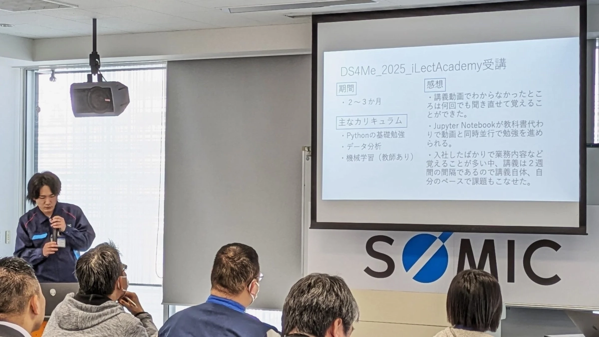 若手社員の発表風景