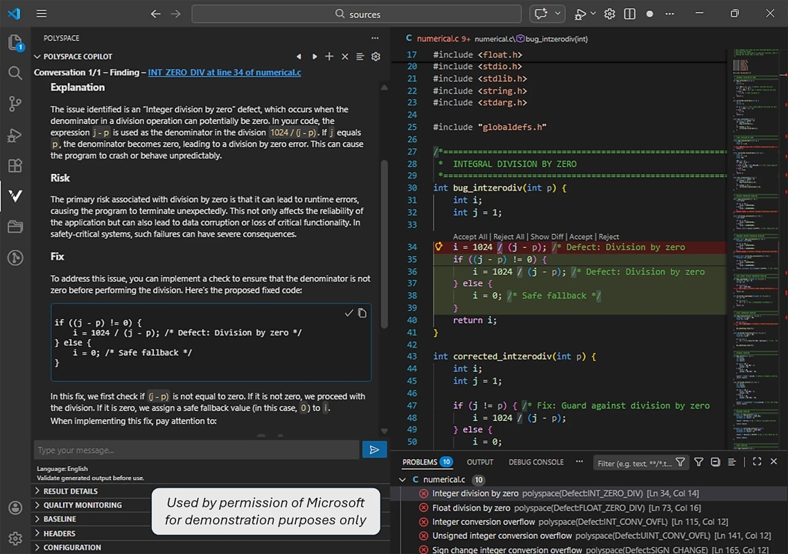 Polyspace Copilotの利用画面