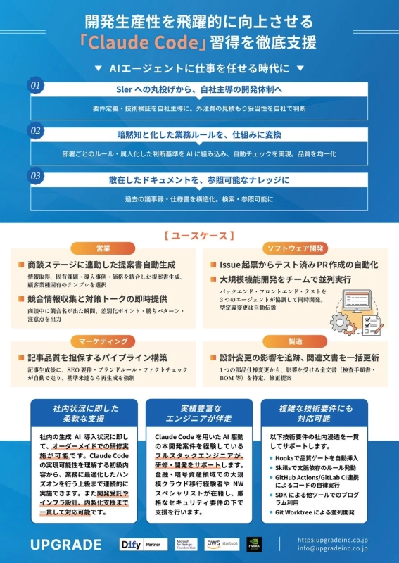 AIエージェントを活用し「Claude Code」習得を徹底支援することで開発生産性を飛躍的に向上させるソリューション