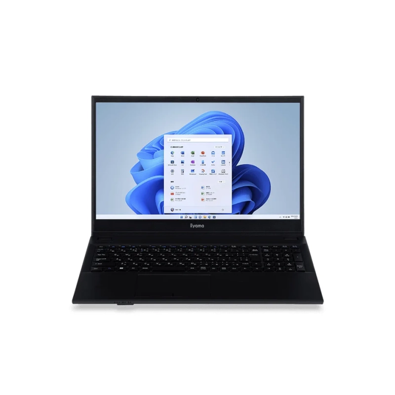 Windows 11のスタートメニューが表示されたノートパソコン