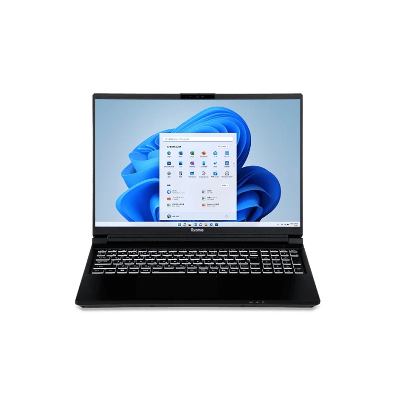 Windows 11のスタートメニューが表示されたノートパソコン