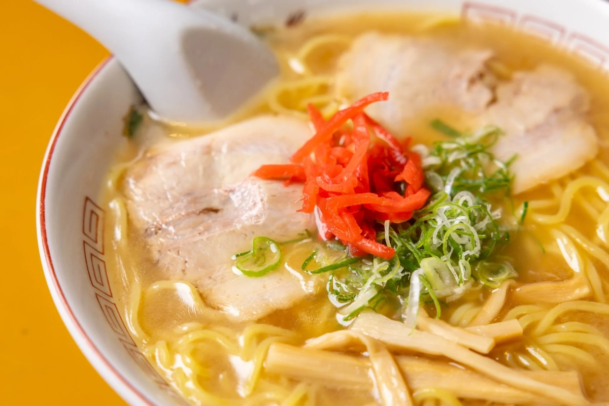 美味しそうなラーメンのクローズアップ