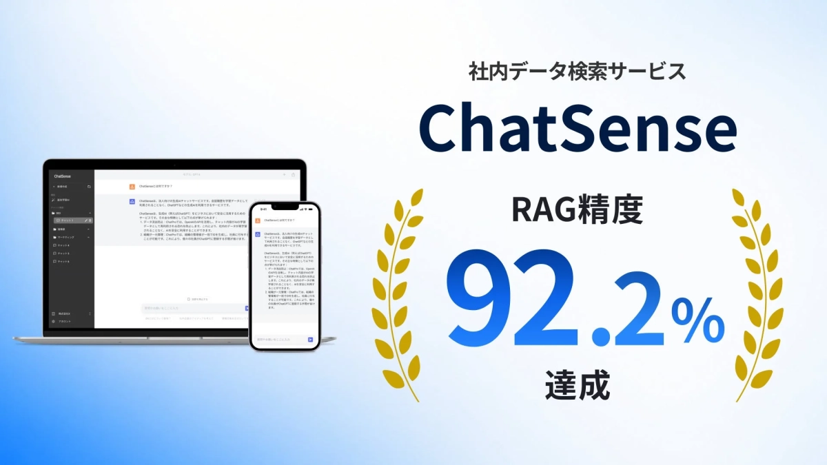 社内データ検索サービス ChatSense RAG精度 92.2% 達成