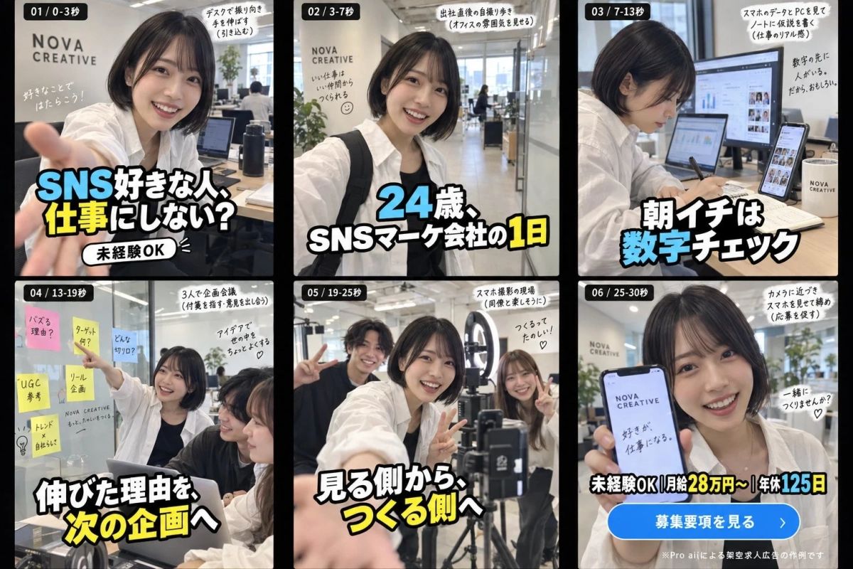 求人広告の絵コンテ